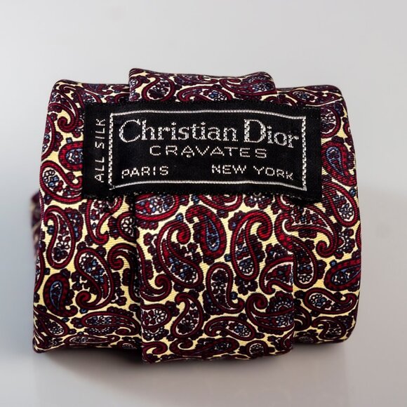 Vintage Dior Tie | Silk Paisley Designer Tie | Christian Dior Cravates - Picture 3 of 6